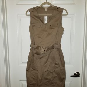 Kaki belted spandex dress 4/6